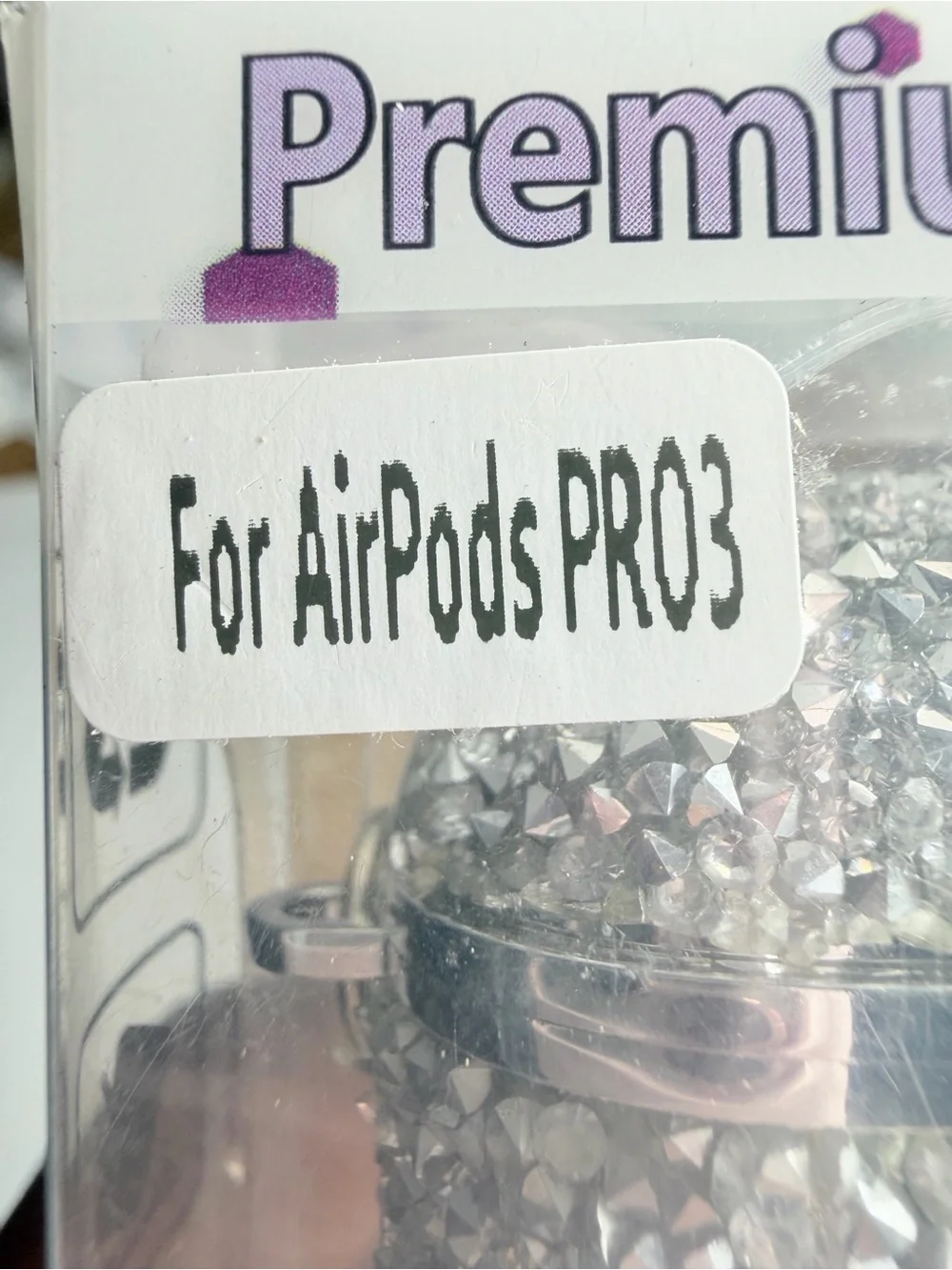 Silver Crystal AirPods Case Cover with Keyring For AirPods Pro 3